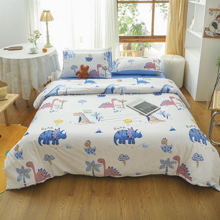 91家纺网 家纺一手货源 找家纺 感遇家纺 2021年春夏新品全棉四件套纯棉三件套 小阿龙