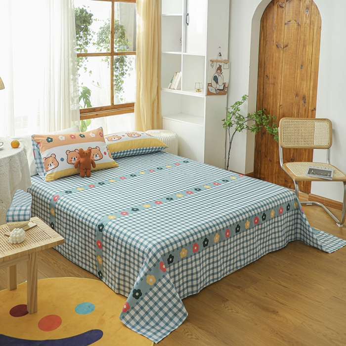 91家纺网 家纺一手货源 找家纺 感遇 2021年春夏新品全棉单床单 抱抱熊