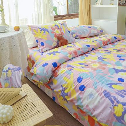 91家纺网 家纺一手货源 找家纺 感遇 2021年春夏新品全棉纯棉单被套 水墨花