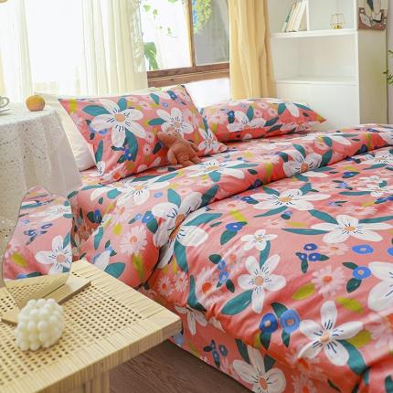 感遇 2021年春夏新品全棉纯棉单被套 花圃