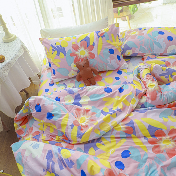 91家纺网 家纺一手货源 找家纺 感遇 2021年春夏新品全棉纯棉单被套 水墨花