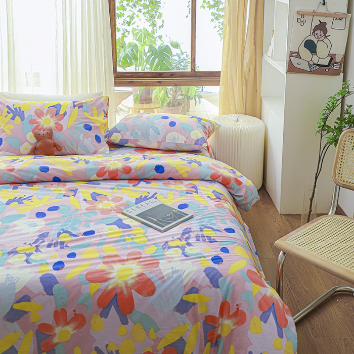 91家纺网 家纺一手货源 找家纺 感遇 2021年春夏新品全棉纯棉单被套 水墨花