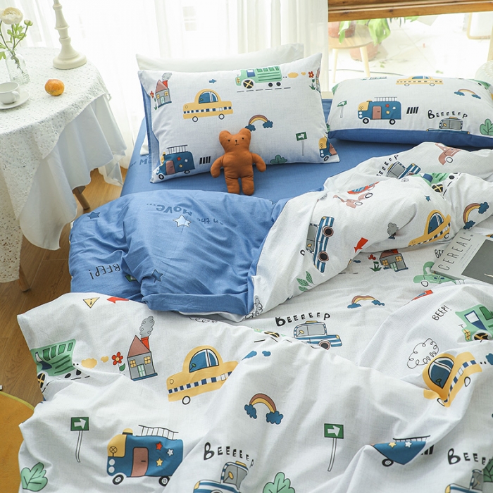 91家纺网 家纺一手货源 找家纺 感遇 2021年春夏新品全棉纯棉单被套 小汽车