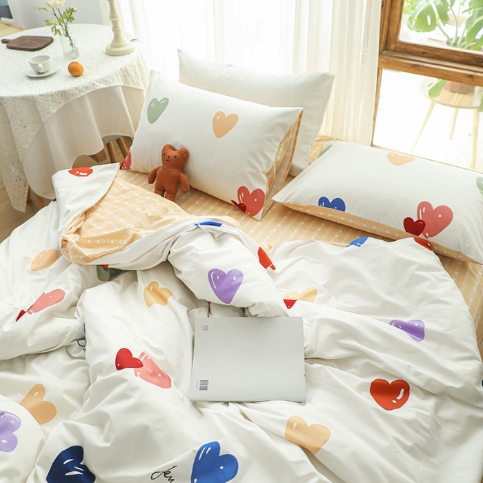 91家纺网 家纺一手货源 找家纺 感遇 2021年春夏新品全棉纯棉单被套 心心相印