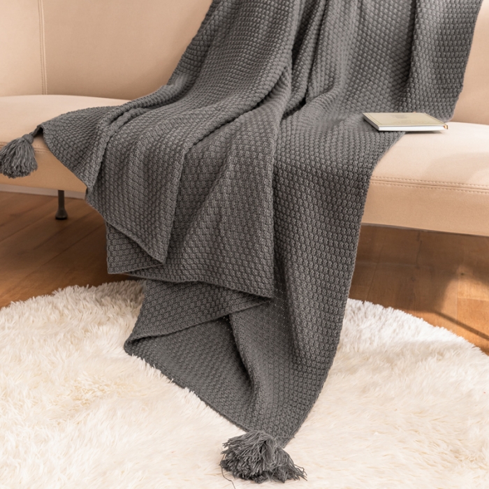 91家纺网 家纺一手货源 找家纺 总 北欧风披肩流苏针织毯沙发毯午睡盖毯空调被休闲毯小毛毯子