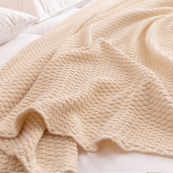 91家纺网 家纺一手货源 找家纺 北欧风披肩流苏针织毯沙发毯午睡盖毯空调被休闲毯小毛毯子 米白色