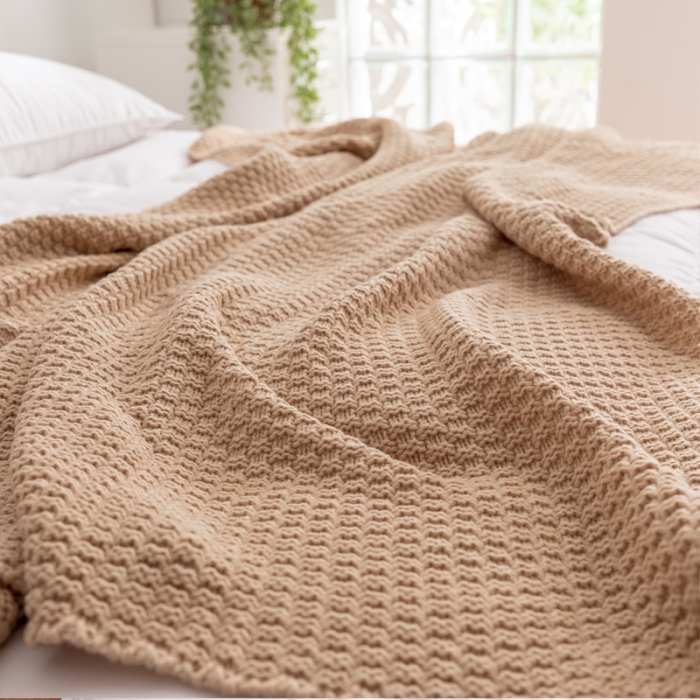 91家纺网 家纺一手货源 找家纺 北欧风披肩流苏针织毯沙发毯午睡盖毯空调被休闲毯小毛毯子 浅咖色