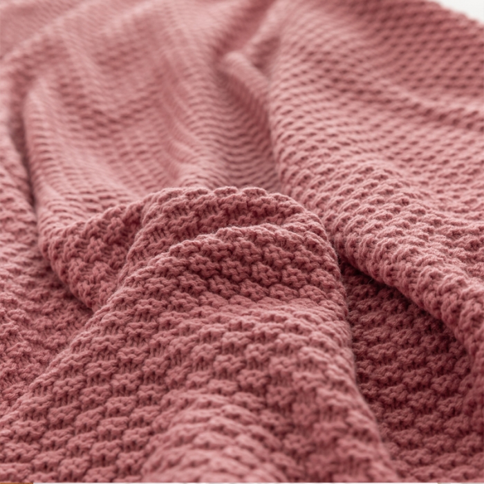 91家纺网 家纺一手货源 找家纺 北欧风披肩流苏针织毯沙发毯午睡盖毯空调被休闲毯小毛毯子 肉粉色