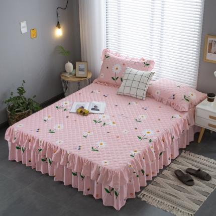 91家纺网 家纺一手货源 找家纺 情煊 2021新款全棉13372夹棉床裙(可定制尺寸) 小雏菊