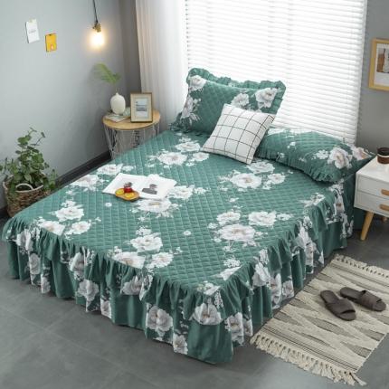 情煊 2021新款全棉13372夹棉床裙(可定制尺寸) 幽兰清香