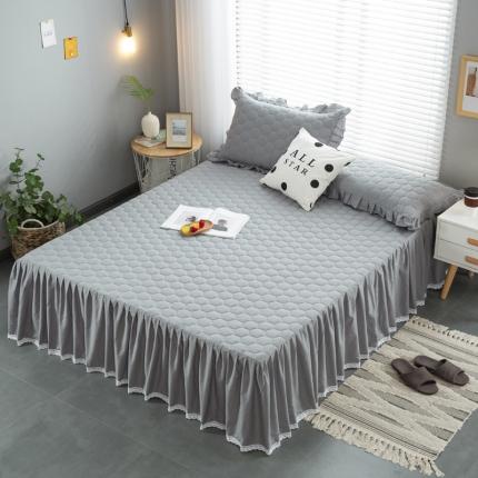 情煊 2021新款全棉13372夹棉床裙(可定制尺寸) 绅士灰