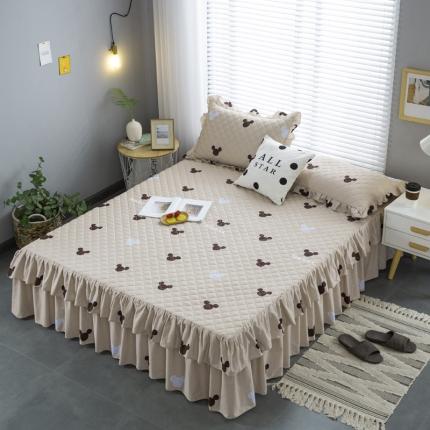 91家纺网 家纺一手货源 找家纺 情煊 2021新款全棉13372夹棉床裙(可定制尺寸) 米奇妙妙