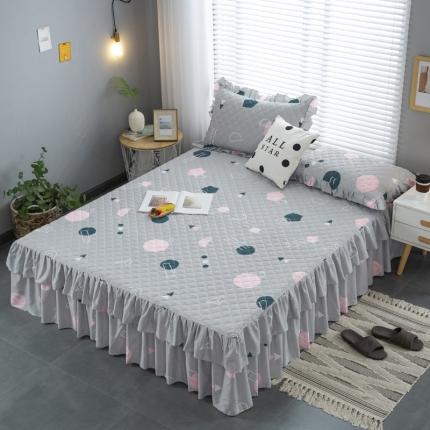 91家纺网 家纺一手货源 找家纺 情煊 2021新款全棉13372夹棉床裙(可定制尺寸) 几何梦想