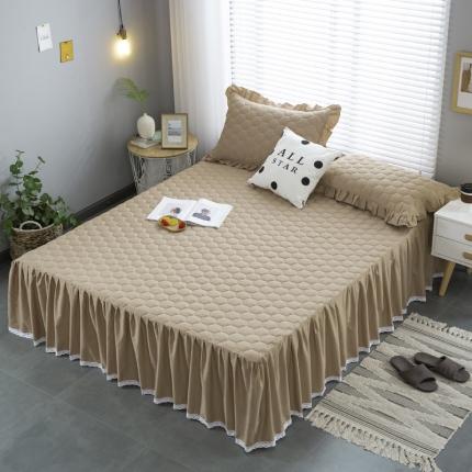 91家纺网 家纺一手货源 找家纺 情煊 2021新款全棉13372夹棉床裙(可定制尺寸) 卡其