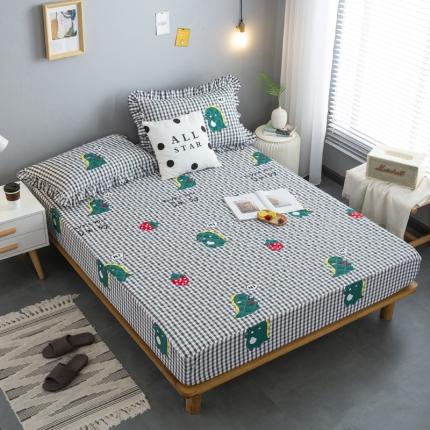 91家纺网 家纺一手货源 找家纺 情煊 2021新款全棉13372夹棉床笠(可定制尺寸) 草莓小怪兽