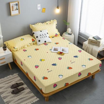 91家纺网 家纺一手货源 找家纺 情煊 2021新款全棉13372夹棉床笠(可定制尺寸) 胡萝卜