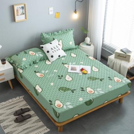 91家纺网 家纺一手货源 找家纺 情煊 2021新款全棉13372夹棉床笠(可定制尺寸) 牛油果