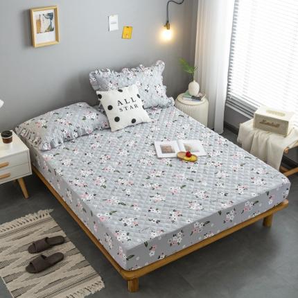 91家纺网 家纺一手货源 找家纺 情煊 2021新款全棉13372夹棉床笠(可定制尺寸) 花语悠然