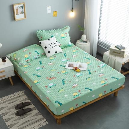 91家纺网 家纺一手货源 找家纺 情煊 2021新款全棉13372夹棉床笠(可定制尺寸) 精灵小恐龙