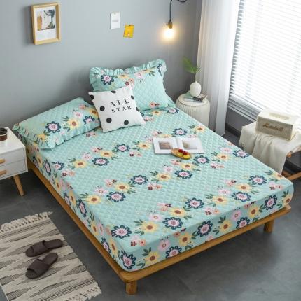 91家纺网 家纺一手货源 找家纺 （总）情煊 2021新款全棉13372夹棉床笠(可定制尺寸)