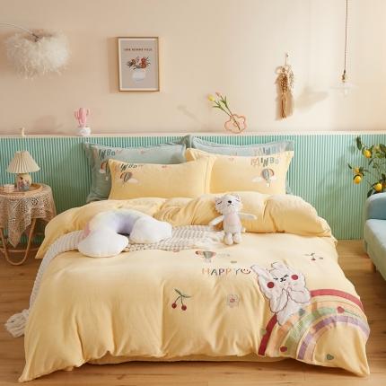 91家纺网 家纺一手货源 找家纺 （总）星尚家纺 2021新款牛奶绒宝宝绒四件套