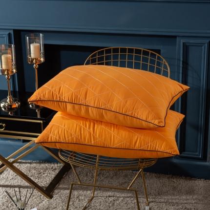 萌番宝 2021新款磨毛绗绣枕芯 桔色