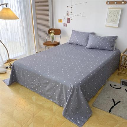 感遇家纺 2021新款春夏新品全棉单床单 小情调-灰