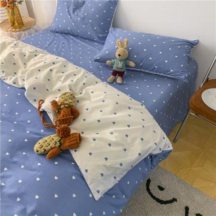 感遇家纺 2021新款春夏新品全棉单床单 小情调-蓝