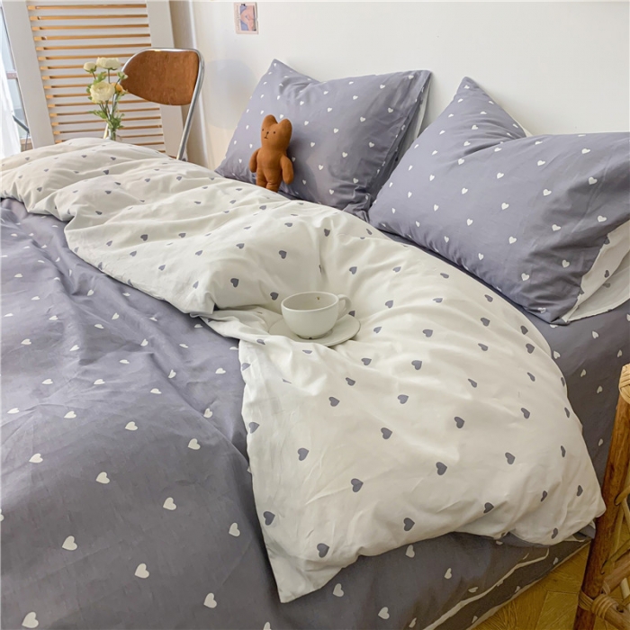91家纺网 家纺一手货源 找家纺 感遇家纺 2021新款春夏新品全棉单被套 小情调-灰