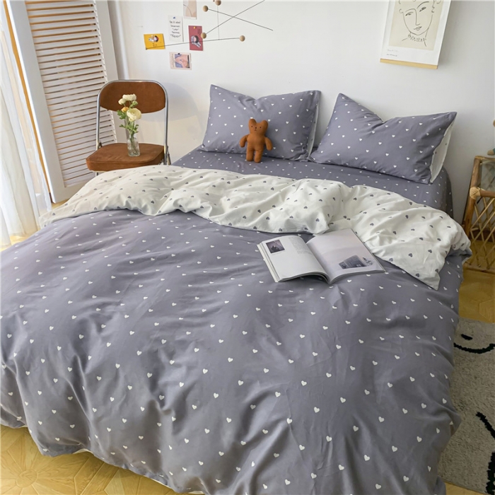 91家纺网 家纺一手货源 找家纺 感遇家纺 2021新款春夏新品全棉单被套 小情调-灰