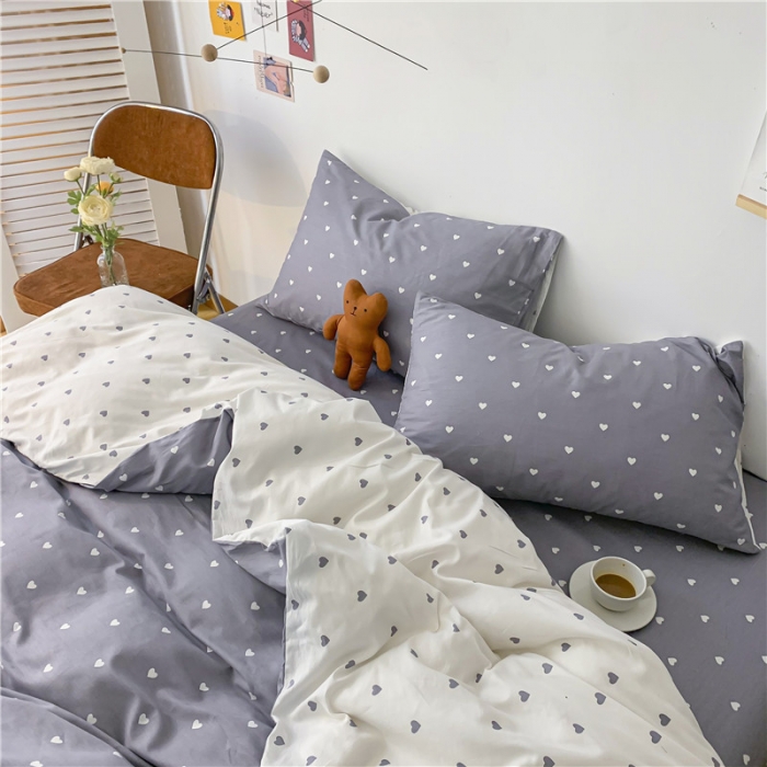 91家纺网 家纺一手货源 找家纺 感遇家纺 2021新款春夏新品全棉单被套 小情调-灰