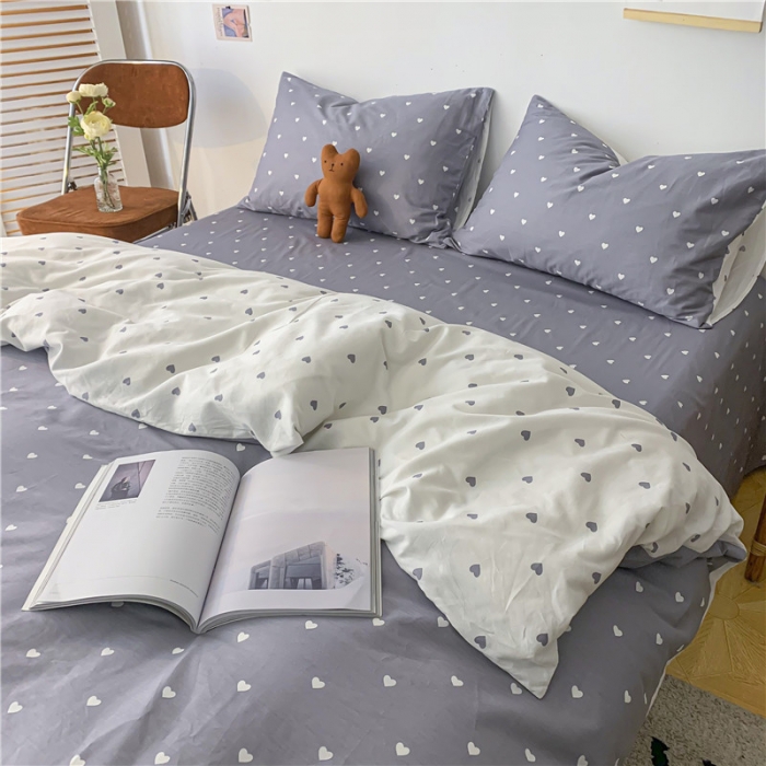 91家纺网 家纺一手货源 找家纺 感遇家纺 2021新款春夏新品全棉单被套 小情调-灰