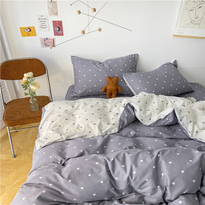 91家纺网 家纺一手货源 找家纺 感遇家纺 2021新款春夏新品全棉单被套 小情调-灰