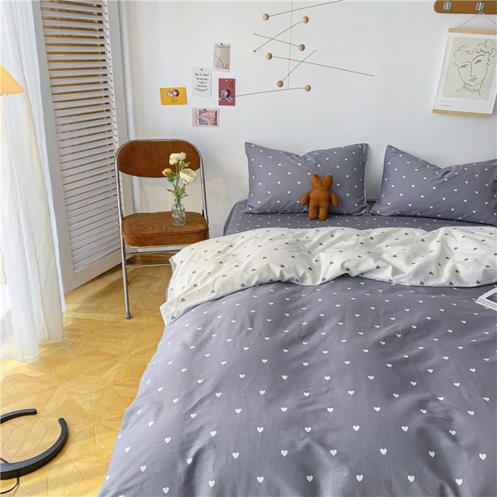 91家纺网 家纺一手货源 找家纺 感遇家纺 2021新款春夏新品全棉单被套 小情调-灰