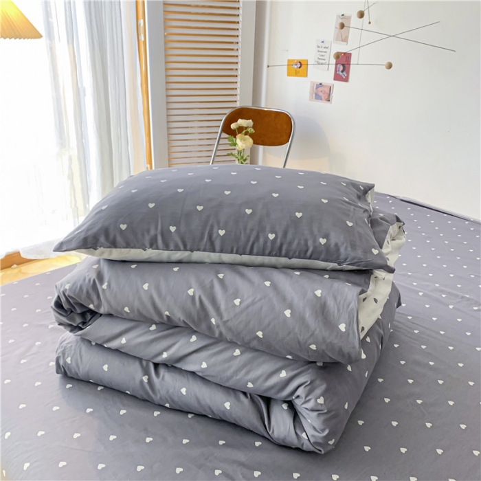 91家纺网 家纺一手货源 找家纺 感遇家纺 2021新款春夏新品全棉单被套 小情调-灰