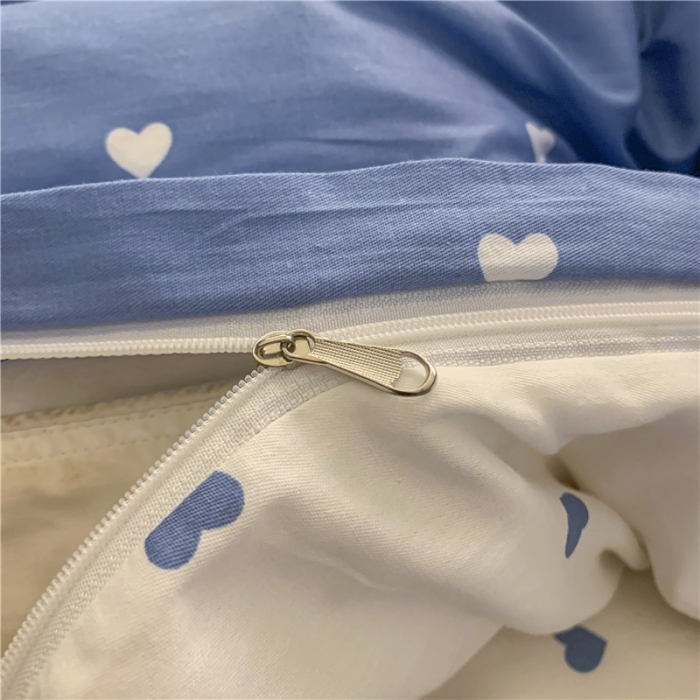 91家纺网 家纺一手货源 找家纺 感遇家纺 2021新款春夏新品全棉单被套 小情调-蓝