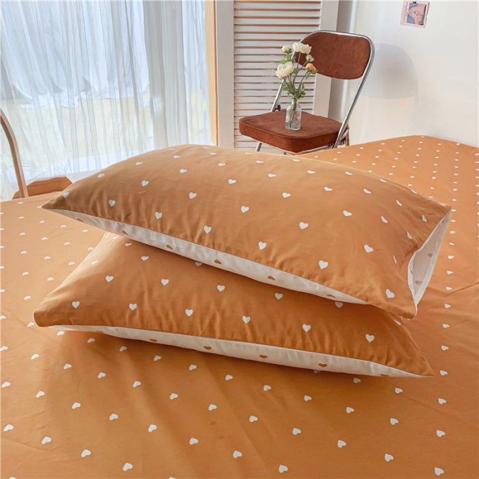 91家纺网 家纺一手货源 找家纺 感遇家纺 2021新款春夏新品全棉单枕套 小情调-桔