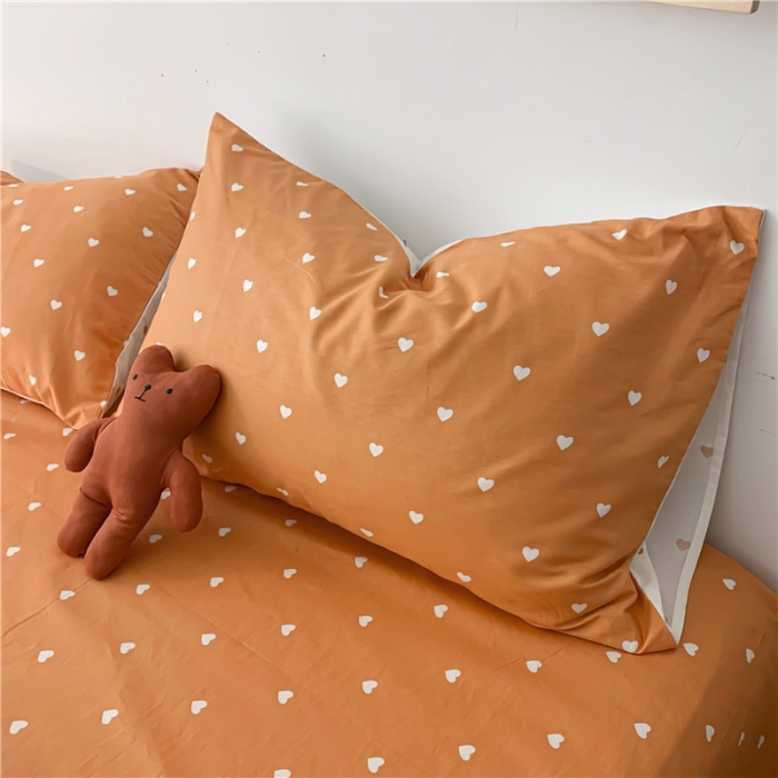 91家纺网 家纺一手货源 找家纺 感遇家纺 2021新款春夏新品全棉单枕套 小情调-桔
