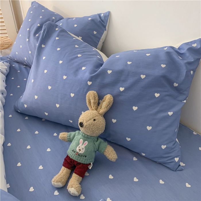 91家纺网 家纺一手货源 找家纺 感遇家纺 2021新款春夏新品全棉单枕套 小情调-蓝