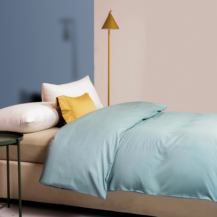 91家纺网 家纺一手货源 找家纺 久典家居 2020新款60S长绒棉被套 冰水蓝