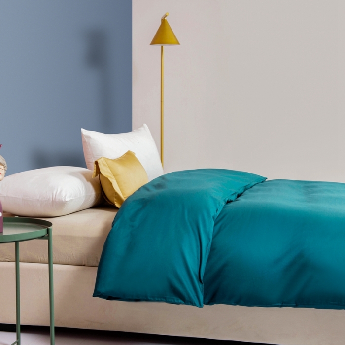 91家纺网 家纺一手货源 找家纺 久典家居 2020新款60S长绒棉被套 松花绿