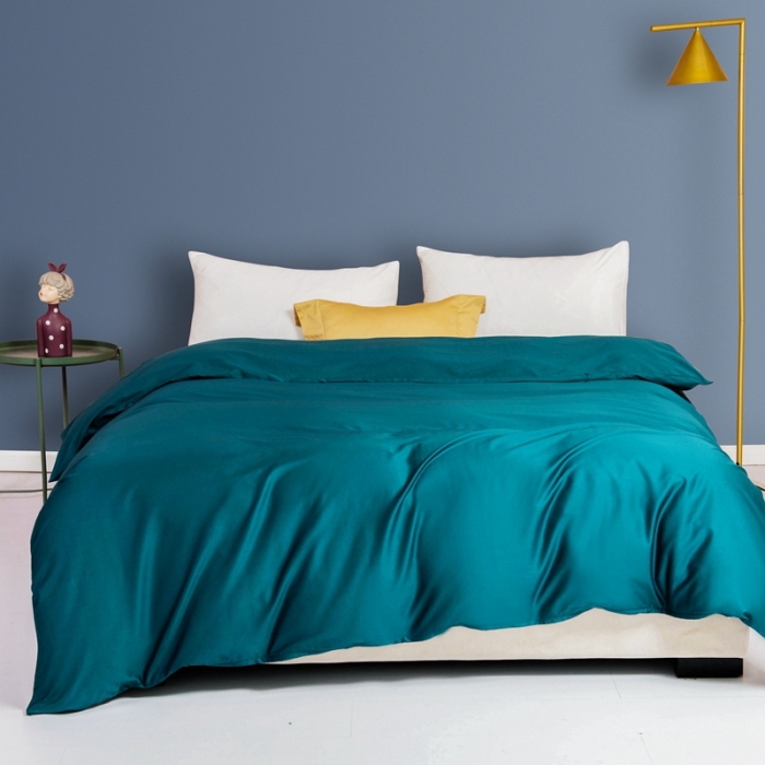 91家纺网 家纺一手货源 找家纺 久典家居 2020新款60S长绒棉被套 松花绿