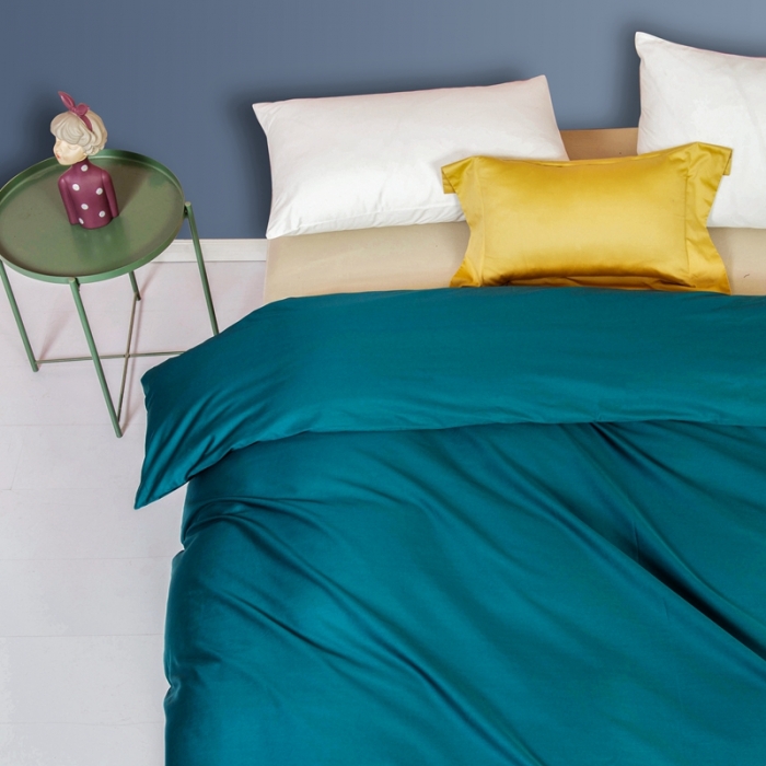 91家纺网 家纺一手货源 找家纺 久典家居 2020新款60S长绒棉被套 松花绿