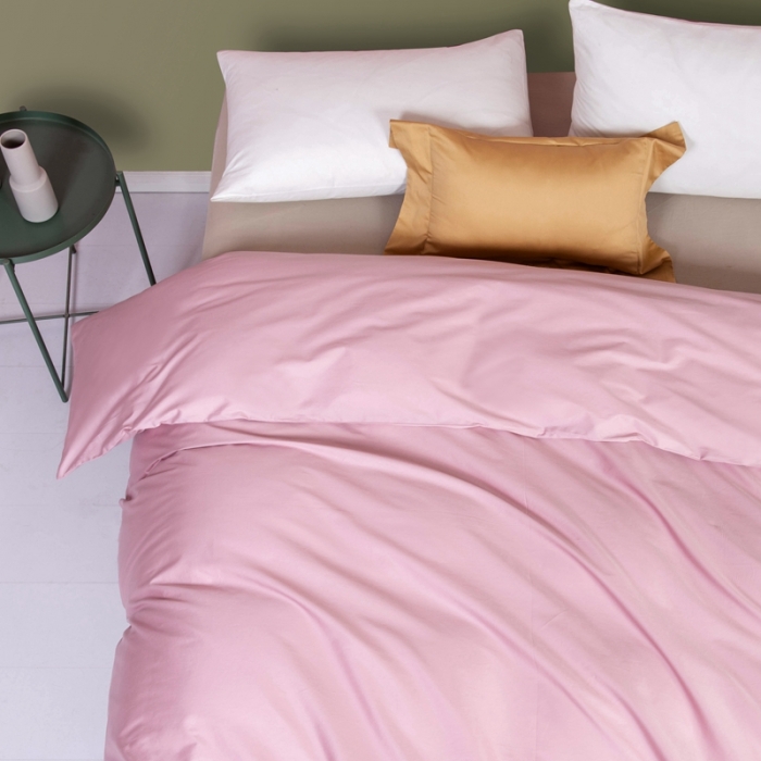 91家纺网 家纺一手货源 找家纺 久典家居 2020新款60S长绒棉被套 烟粉色