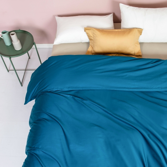 91家纺网 家纺一手货源 找家纺 久典家居 2020新款60S长绒棉被套 月光蓝