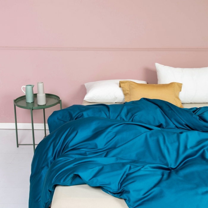 91家纺网 家纺一手货源 找家纺 久典家居 2020新款60S长绒棉被套 月光蓝