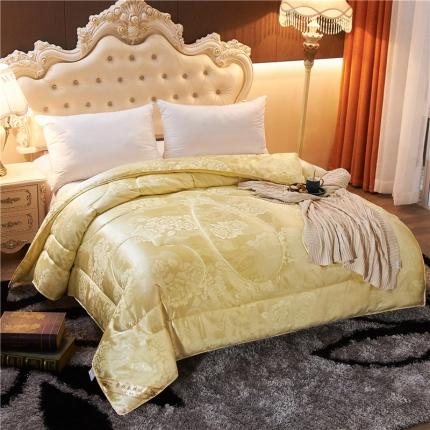 91家纺网 家纺一手货源 找家纺 鑫发 2020新款牡丹花被夏凉被春秋冬被子礼品被芯米黄