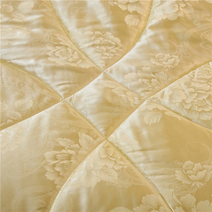 91家纺网 家纺一手货源 找家纺 鑫发 2020新款牡丹花被夏凉被春秋冬被子礼品被芯米黄