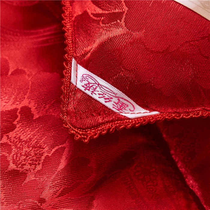 91家纺网 家纺一手货源 找家纺 鑫发 新款牡丹花被夏凉被春秋冬被子礼品被芯大红