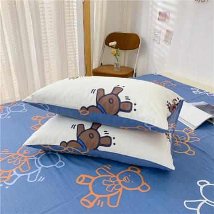 感遇 2021年春夏新品全棉单枕套 伙伴熊